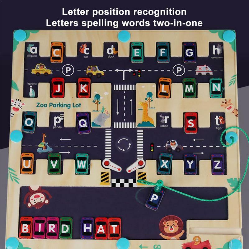 Magnetisches Alphabet Labyrinth Brett Sortieren Labyrinth sensorische Spielzeuge Lehrmittel Holz Puzzle Aktivität Board fein motorische Fähigkeiten Lernspiel zeug
