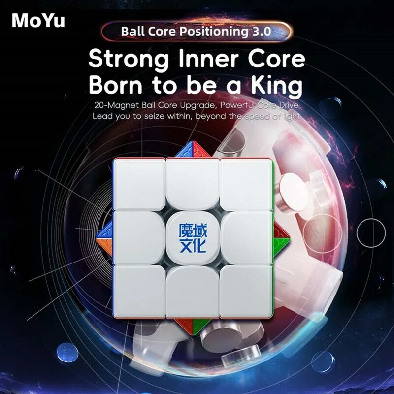Moyu Weilong-WRM V9 Magic Speed Cube, Núcleo de bola de 20 ímãs, Fidget Brinquedos, Maglev Puzzle, Brinquedo Presente