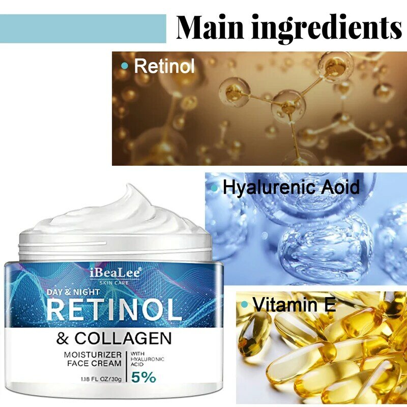 Crema viso al retinolo cura viso antietà rassodante pelle riduce le rughe del collo crema idratante antirughe per la pelle efficiente