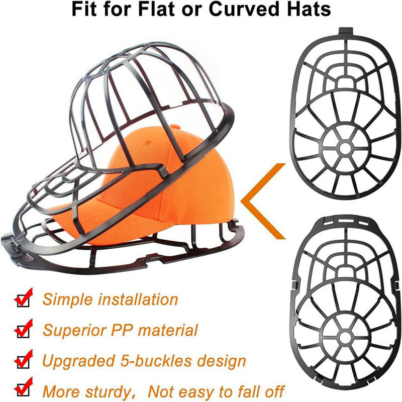 Multifuncional Hat Cleaner Frame, moldura protetora, apto para adulto, criança, lavadora de chapéu, lavagem de gaiola, Double-Deck, Prote