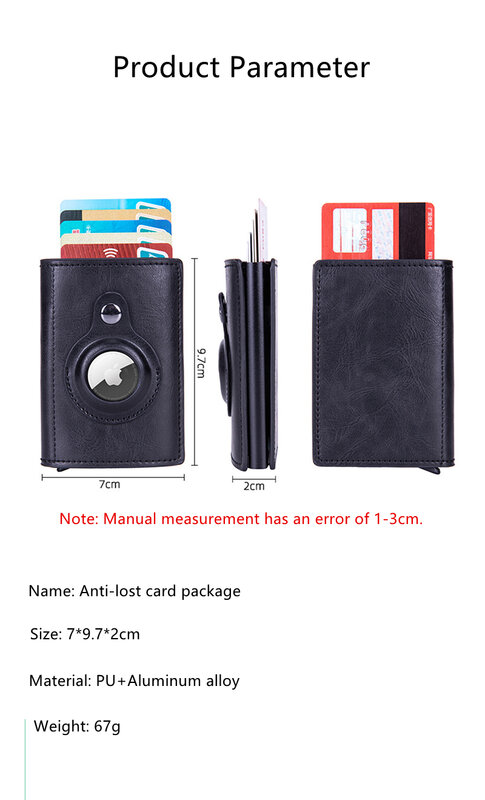 2022 Rfid dla AirTag mężczyzn portfele pieniądze torby anty PU skórzany portfel na karty portfel dla Apple Air Tag męskie torebki Smart Cover Case