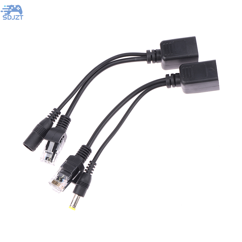 Kabel POE kabel adaptor atas Ethernet pasif kabel POE Splitter RJ45 modul catu daya injektor 12-48v untuk kamera