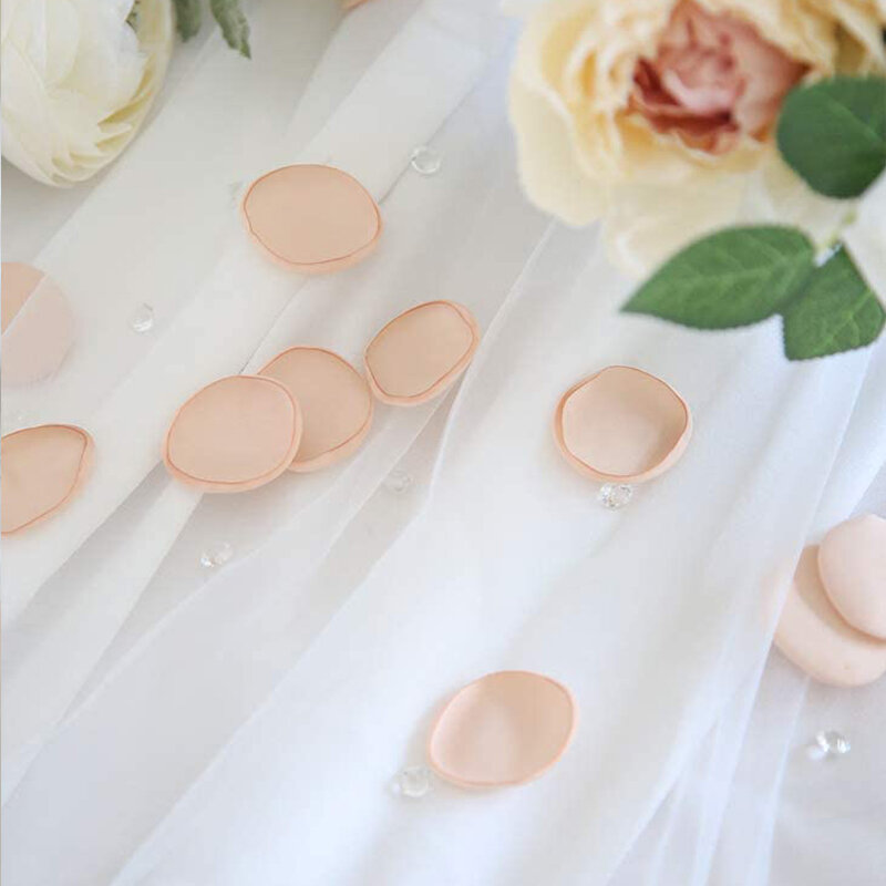 100pcs Champange Satin Rose Petals Wedding Accessories Home Decoration Girl Basket Throw Petals