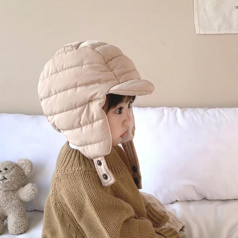 Chapeau de neige en coton pour bébé avec oreillettes, imperméable, pour enfants
