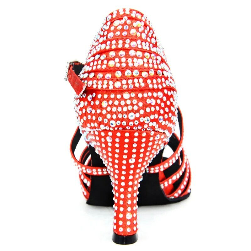 Шелковые красные танцевальные сандалии Venus Lure с камнями на заказ, 7,5 см, бесплатная доставка