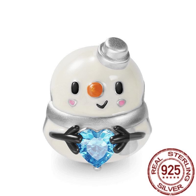 Nuovo 925 Sterling Silver Cute Frog Penguin abbraccia cuore gemma Charm Bead Fit braccialetto Pandora originale regalo di gioielleria raffinata fai da te