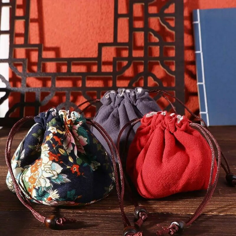 Tea Pet Storage Bag Cotton Linen Small Purse Solid Color Teaware Storage Bag Teacup Bag Teapot Bundle Pocket Tea Tools