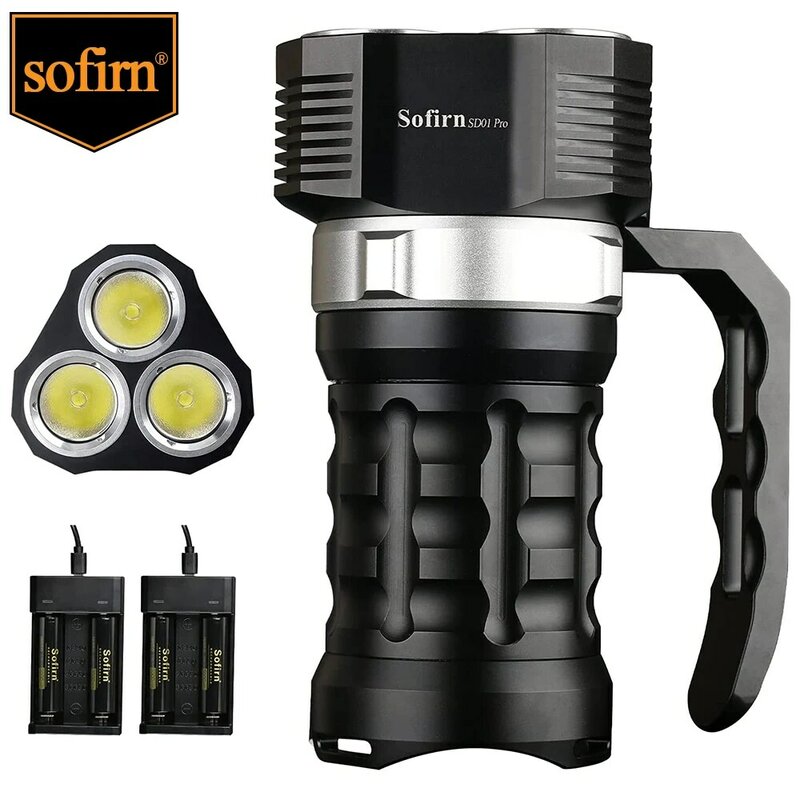 Sofirn-linterna subacuática SD01 Pro, luz de buceo potente de 10000LM, 3 x XHP50.2, con interruptor de Control magnético