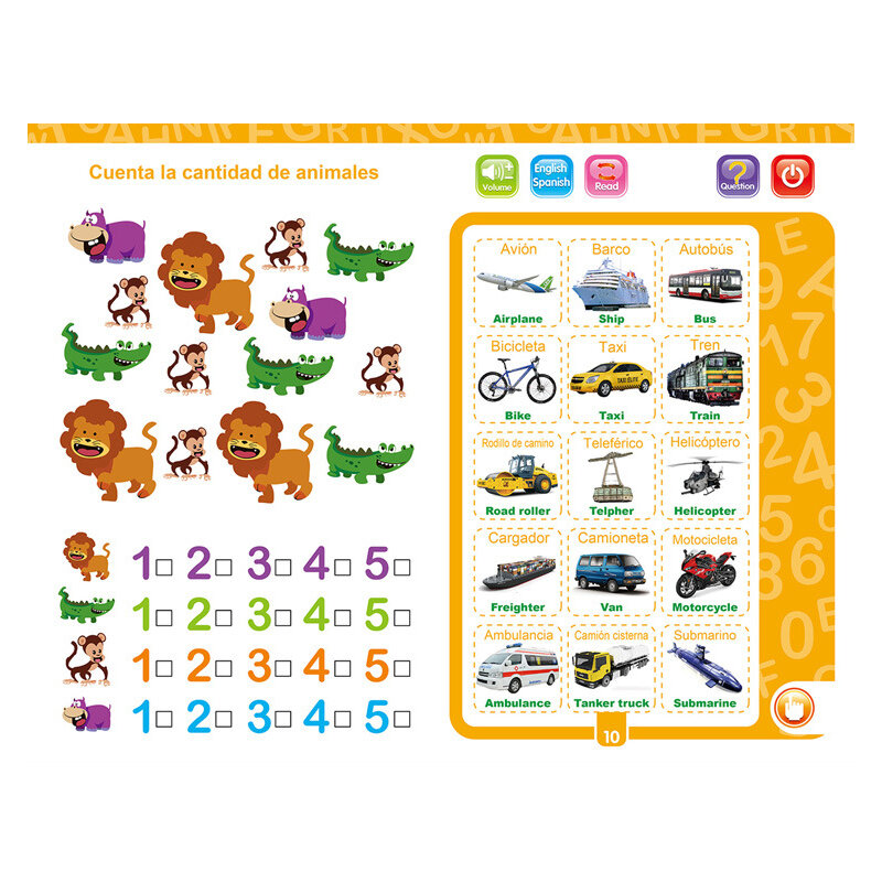 Abc Klankboek Voor Kinderen Engels Spaanse Letters & Woorden Leren Speelgoed Voor 3 Jaar Oude Meisjes Jongens Leuk Educatief Speelgoed