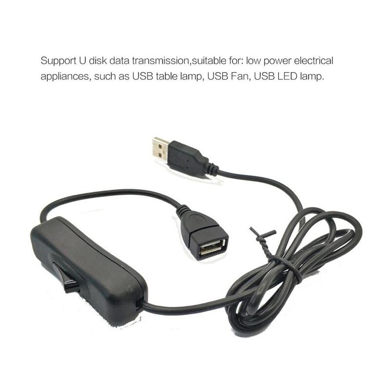 Cable de extensión USB macho a hembra con interruptor, línea de alimentación de 1M, Cable de cobre puro de 4 núcleos 28AWG, compatible con transmisión de datos de disco U