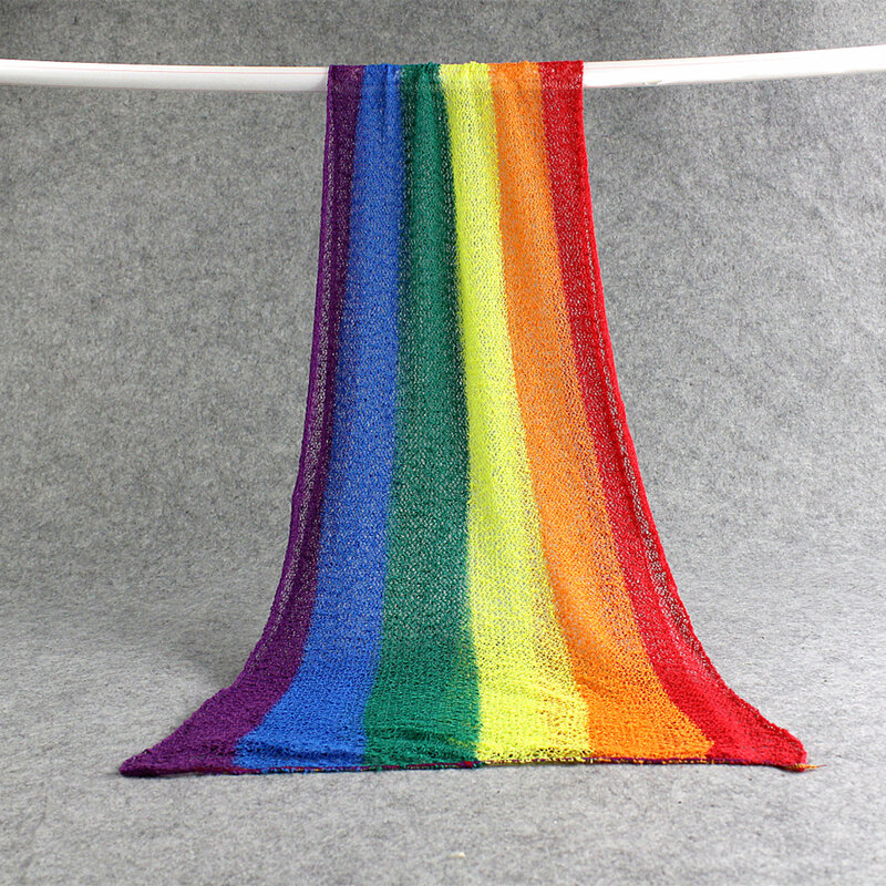 Baby Photography Props Stretch Newborn Rainbow Wraps Swaddling Photo Shooting Accessories Photograph Studio Blanket Backdrop