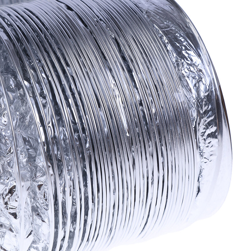 Pipa Ventilator aluminium 4 inci, selang ventilasi udara saluran pembuangan fleksibel 1.5M