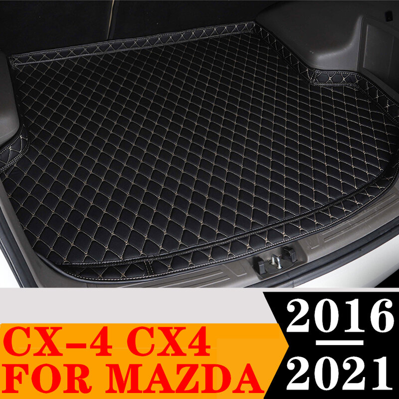 High Side Car Trunk Mat For Mazda CX-4 CX4 2021 2020 2019 2018 2017 2016 XPE Rear Cargo Cover Liner Tail Boot Tray luggage Pad