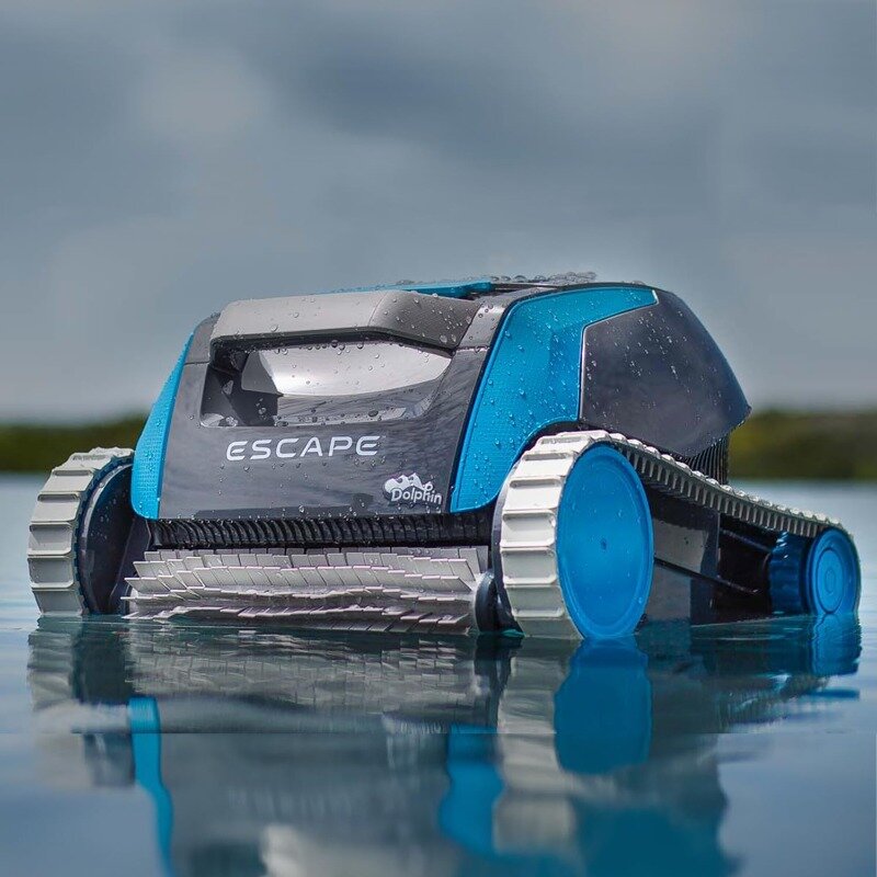 Роботизированный очиститель бассейна Dolphin Escape (модель 2024)-массивный фильтр с верхней загрузкой, два двигателя, HyperBrush, следы HyperGrip