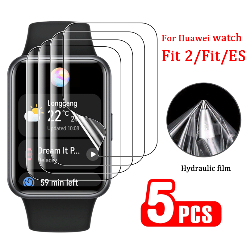 Protector de pantalla completa para Huawei Watch Fit 2 Fit ES, película protectora a prueba de explosiones, TPU, hidrogel suave, HD, 5 unidades