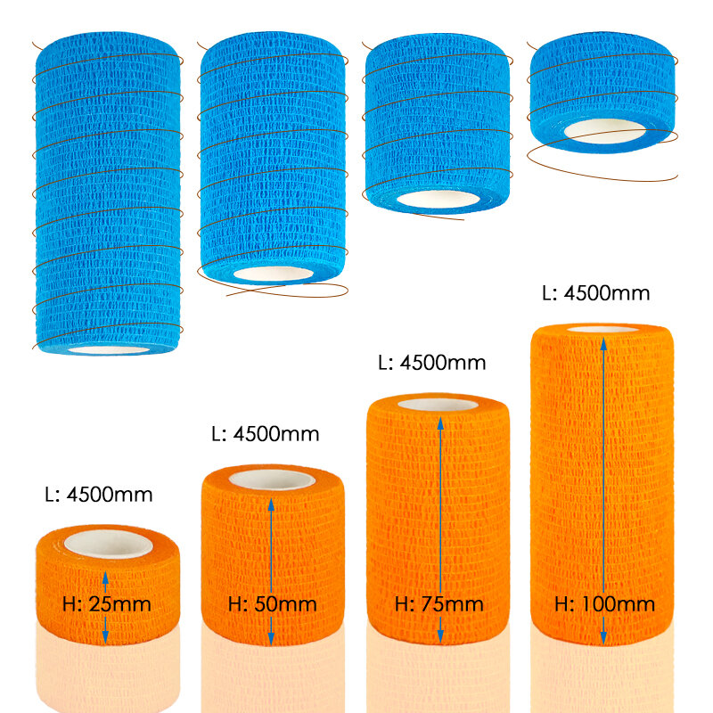 Wosport colorido esporte auto adesivo elástico bandagem envoltório fita 4.5m elastoplast para joelho apoio almofadas dedo tornozelo palma ombro