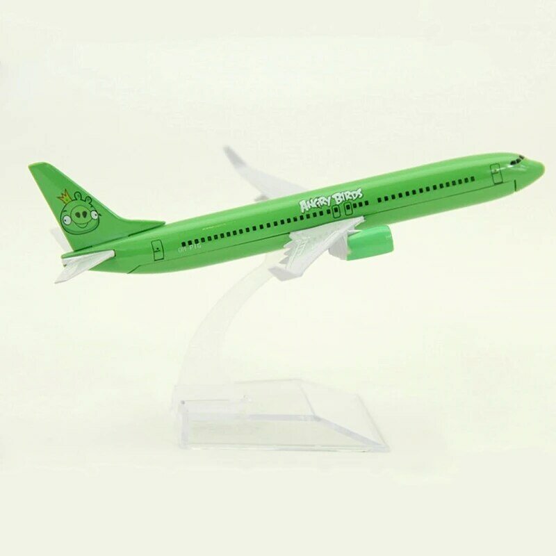 飛行機モデル16cm,緑の鳥,バット737,金属,飛行機,モデル,おもちゃ,ギフトコレクション