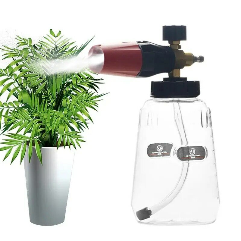 Lavadora de pressão Canhão de espuma, Spray Pot, Manual, 1/4 Interface, Transparente Car Wash Acessórios Kit, 1000ml
