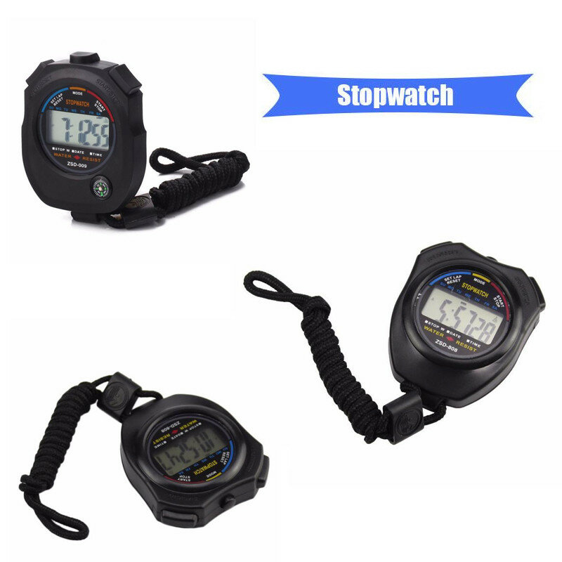 Clássico Digital Handheld bolso cronômetro, esporte profissional cronômetro, LCD temporizador cronômetro, novo