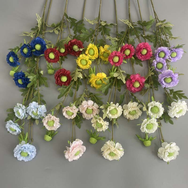Scabiosa-emulación de fiesta de reunión en casa, adornos florales para decoración de flores, accesorio para manualidades, suministros de regalo
