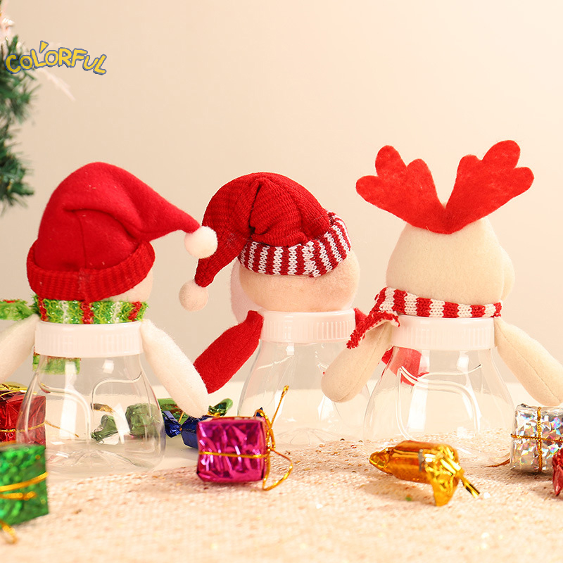 Tarro de dulces de Navidad, botella de almacenamiento, bolsa de regalo de Papá Noel, decoraciones navideñas para el hogar, caja de dulces de navidad, regalos para niños