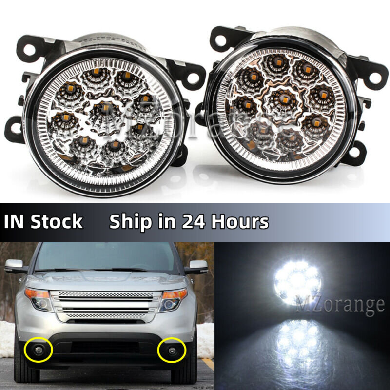 Lampu Kabut untuk Ford Explorer 2011 2012 13 2014 2015 2X Lampu Kabut Bumper Depan LED Aksesori Mobil Foglem