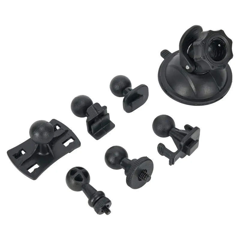 Soporte útil para grabadora de conducción, accesorio práctico de alta calidad, 1 soporte de montaje para cámara de 100g, peso 6 adaptadores, Color negro