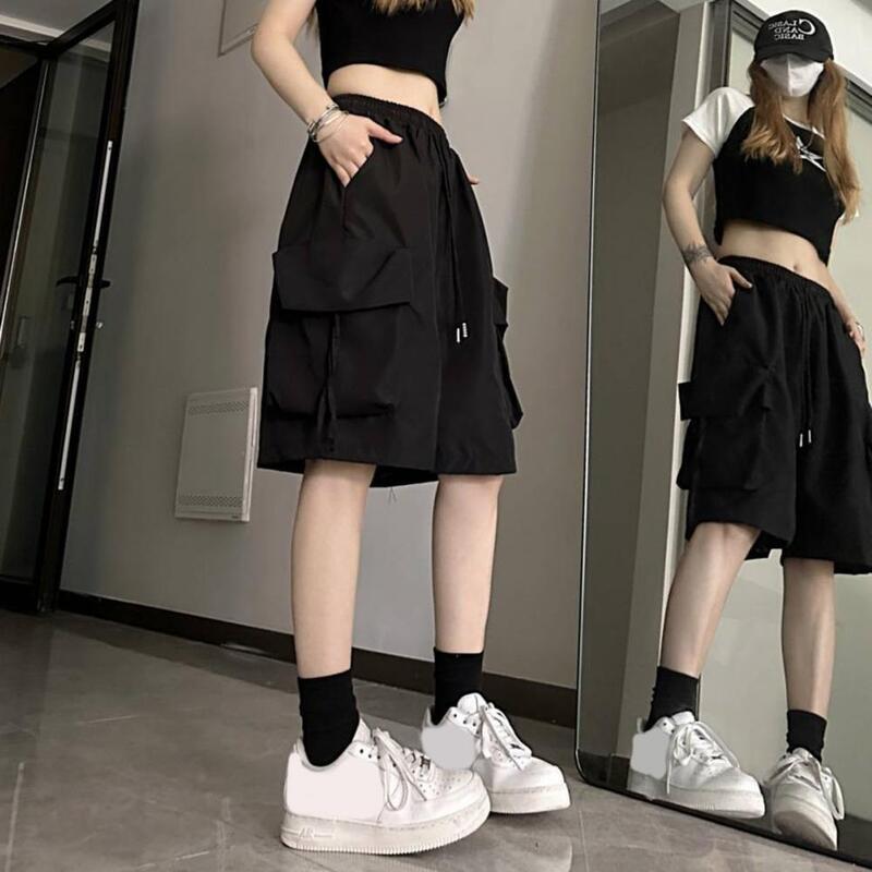 Soft Breathable Women Shorts Stylish Women's Cargo Shorts with Large Pockets for Travel Outdoor Sports High Waist for Women