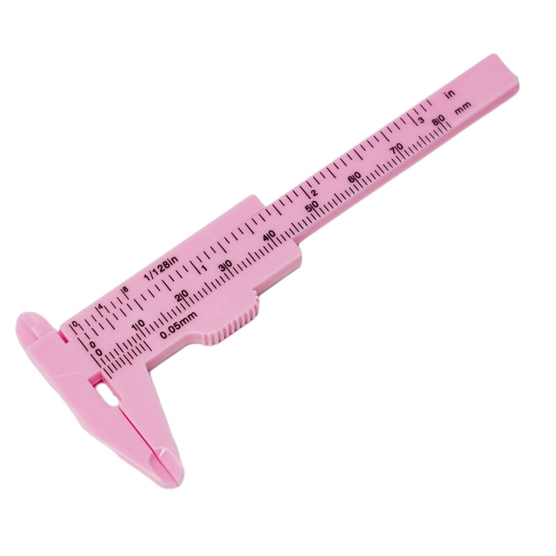 Kaliper baru 0-80mm alat berguna perhiasan mengukur ringan alat ukur Pink/mawar merah skala aturan ganda