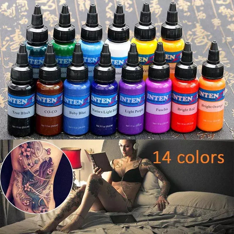 Permanent Eyebrow Makeup Microblading Pigment Body Paint Tattoo Ink Pigment Color Set Tattoo Artist 14 Colors Ink Too