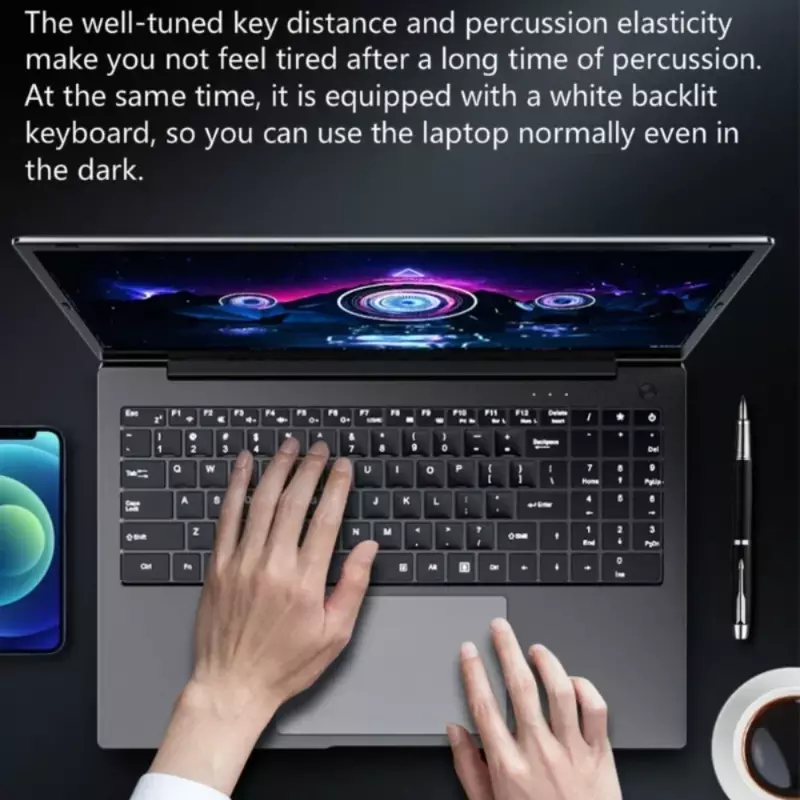 Ноутбук 15,6 дюйма, Intel I7-1355U NVIDIA MX450, клавиатура с подсветкой, 36 Гб DDR4, 10 ядер, 12 потоков, разблокировка по отпечатку пальца, компьютер