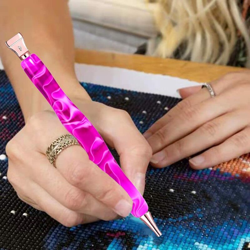 Pena bor seni lukis berlian 5D Resin buatan tangan Kit Stylus Aksesori alat dan pena seni cat berlian ujung pena cukur