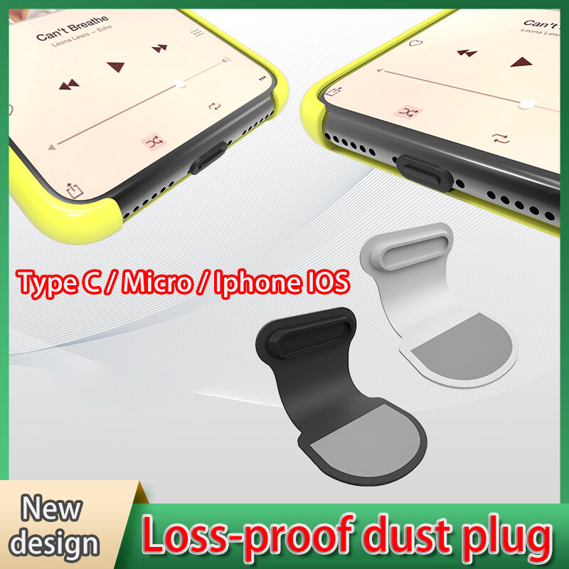 Pegatina a prueba de pérdida de polvo, enchufe impermeable, cubierta de polvo reforzada de silicona, puerto de carga para Apple, Android, tipo C, IOS, Micro USB