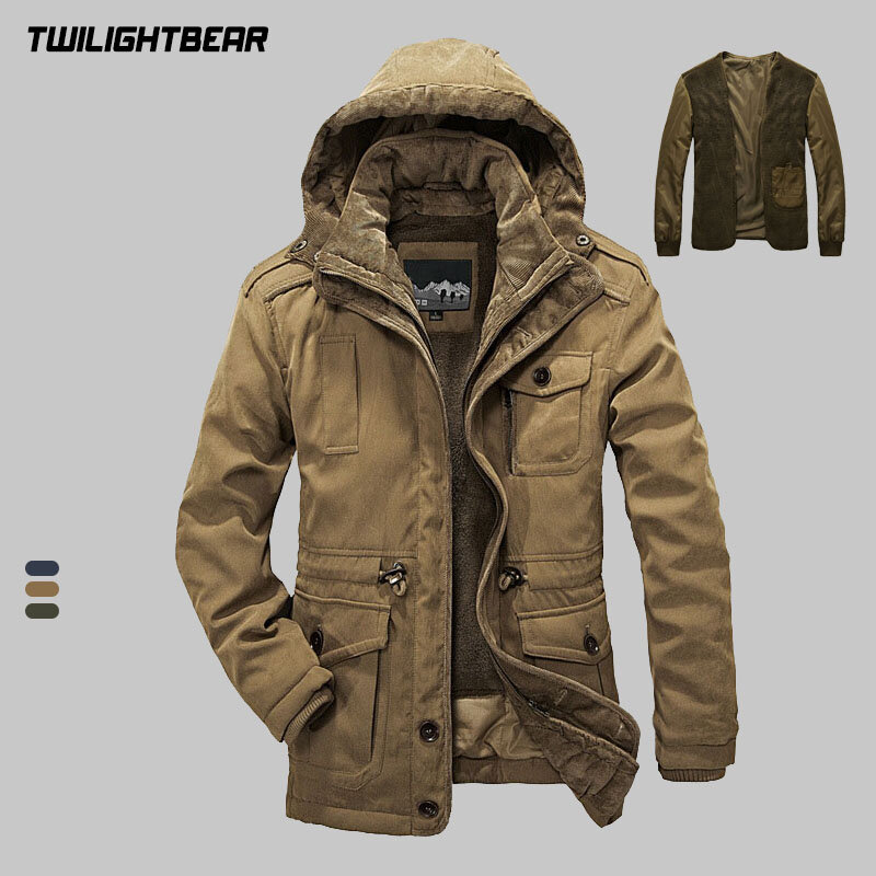 Winter Men's Jacket Thicken Parkas Oversized High Quality Lamb Fleece Jacket Coat Men Clothing Outerwear 4XL TF1358