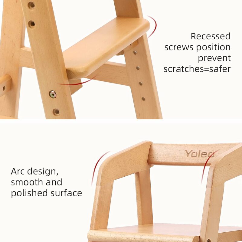 Removable Cushion for Child, High Chair Grows with Kid for Dining, Studying, Step Tool(Natural Color)