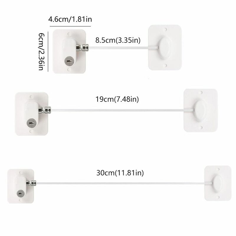 Window Lock with Key Baby Safety Easy Install Cabinet Refrigerator Door Non Drilling Window Lock Self Adhesive Home Children