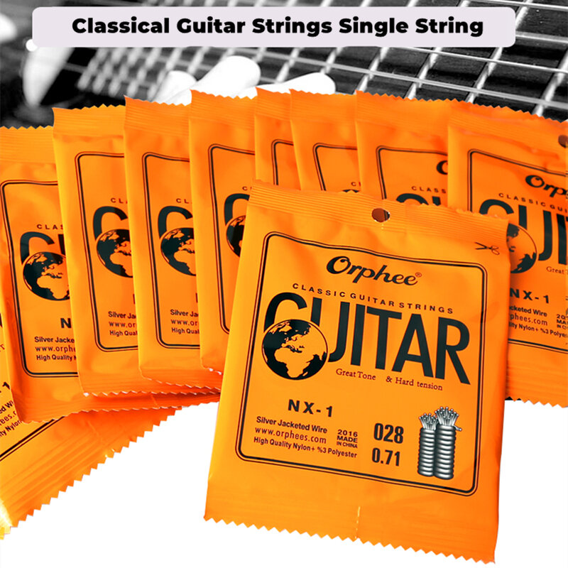 Struny do gitary klasycznej pojedyncza sznurkowa posrebrzany drut nylonowy 028-045 zastępczy sznurek dla profesjonalna gitara artystycznych