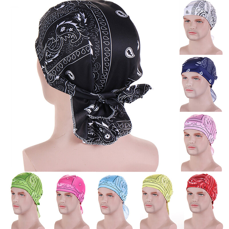 Men Cashew Turban Beanies,Undercap,Prayer Hats,Bandanas,Outdoor Print Headscarf,Indian Headcloth Skullcap,Base Hat,Muslim Hijabs