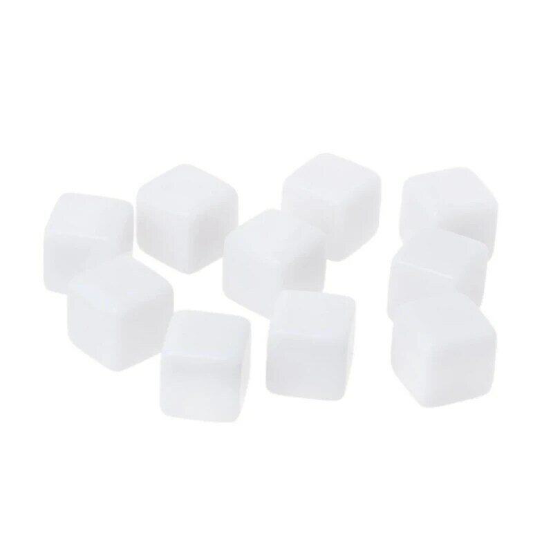 Cubetti acrilici bianchi da 16MM dadi vuoti per giochi da tavolo, insegnamento del conteggio della matematica, creazione di dadi personalizzati con numeri dell'alfabeto, 48 pezzi