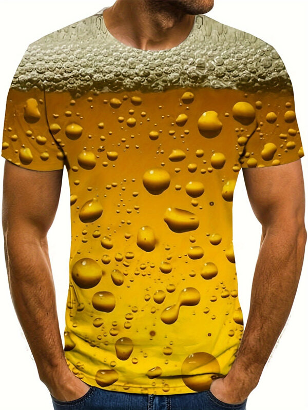 Футболка мужская с 3D-принтом волка, модная Повседневная рубашка с коротким рукавом, уличная одежда в стиле хип-хоп, европейский размер