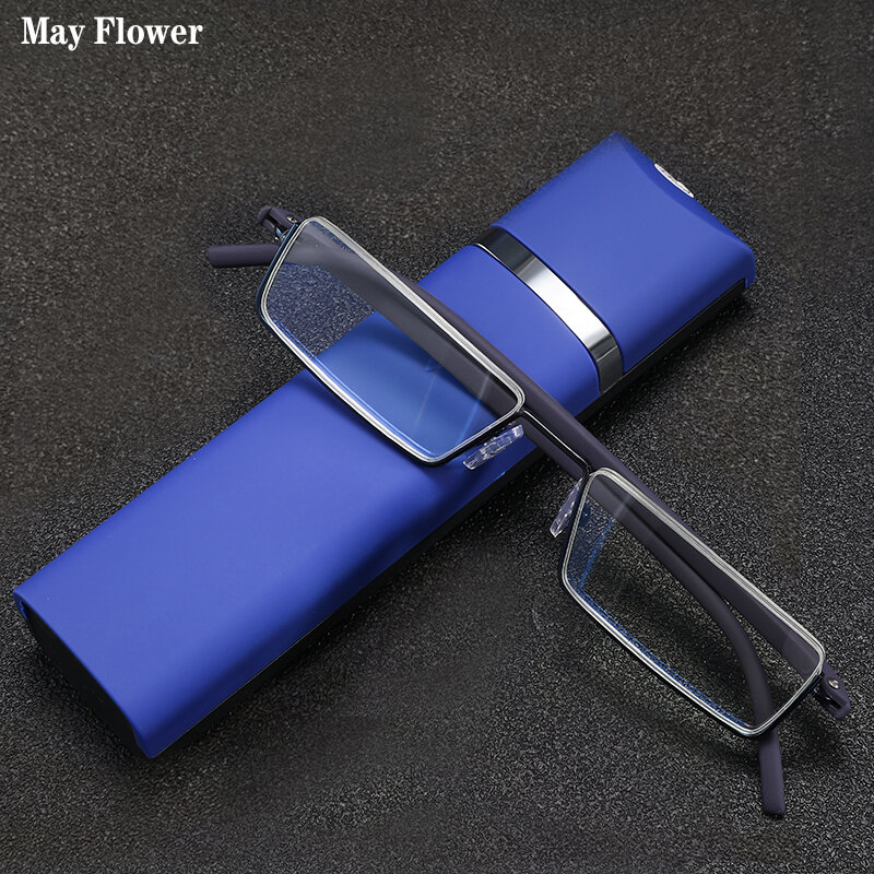 May Flower-Óculos de Leitura Masculina, Bloqueio de Luz Azul, Decorativo, Sem Dioptrias Zero, TR90, + 1,25, + 1,75, + 2,25, + 2,75