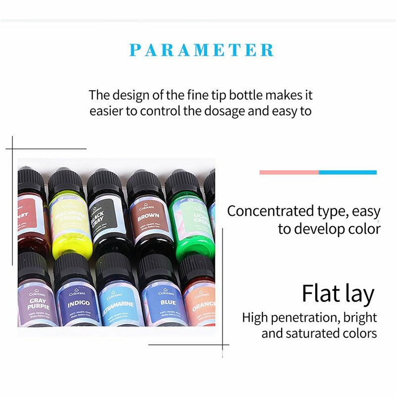 6 Color 10ml Art Ink Alcohol Resin Pigment Liquid Colorant Dye Ink Diffusion For UV Epoxy Resin DIY Jewelry Making Tools