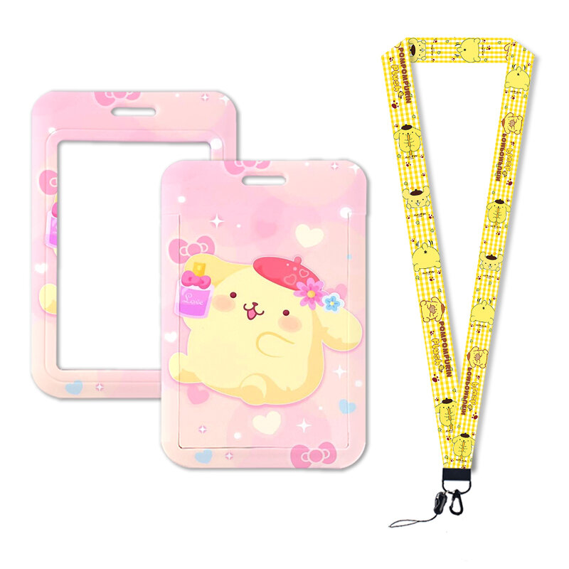 W Neck Strap Lanyards Keychain Pompom Purin Holder ID Card Pass Hang Rope Lariat Badge Holder Key Chain Accessories
