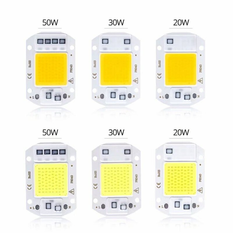 LED COB SMD 라이트 파워 스마트 IC, DIY 드라이버리스 통합 드라이버 투광 조명에 적합, 10W, 20W, 30W, 50W, AC 220V 램프 칩, 1-20 개