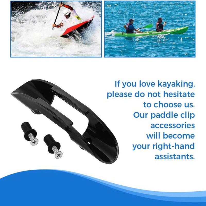 1 Juego de accesorios de Clip de paleta, Clips de montaje para Kayak, Clips de soporte de paleta de Kayak + tornillos para barco, canoa, accesorios de Kayak