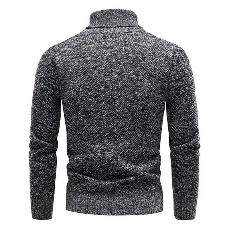 Suéter de malha de gola meia alta masculino, pulôver aconchegante, elegante, quente e slim fit, outono, inverno