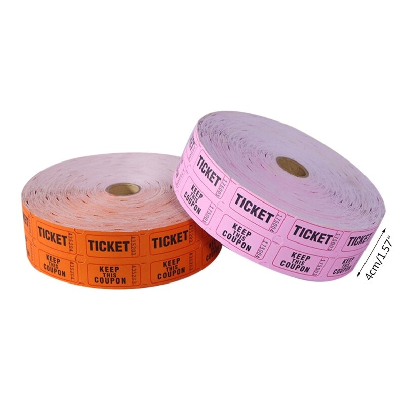 Assorted in 6 Colors 1000 Count Single Roll Raffle Tickets for Events, Carnivals, Door Prizes for Carnival Party Decor Dropship