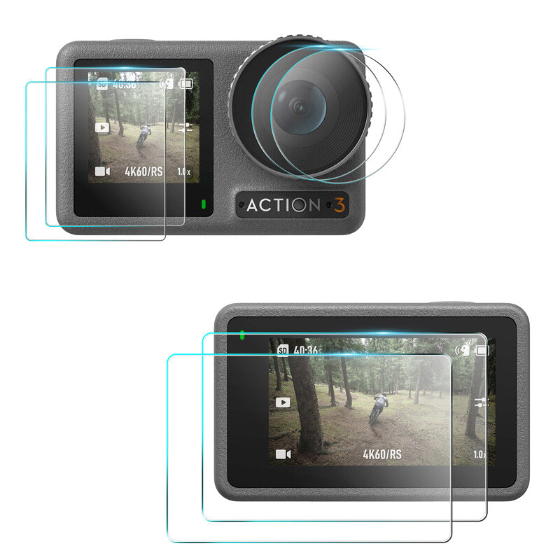 Osłona ze szkła hartowanego dla DJI Osmo Action 3 przedni obiektyw tylne szkło ochronne folia ochronna akcesoria kamera sportowa