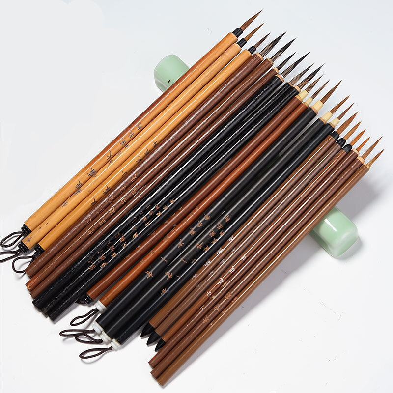 3ชิ้น/เซ็ตจิตรกรรมจีน Line Fine แปรงการประดิษฐ์ตัวอักษรจีนปากกาแปรงสีแปรง Art เครื่องเขียนน้ำมันภาพวาดแปรง