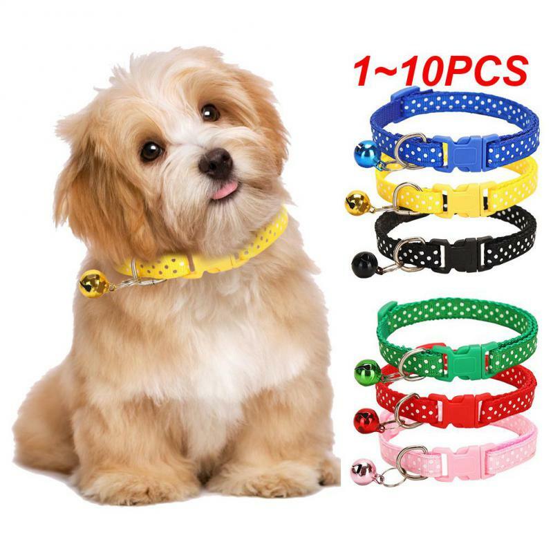 1 ~ 10 pezzi collare per animali domestici con campana Cartoon Footprint accessori per cuccioli di cane colorati collare per gattini anello di sicurezza regolabile